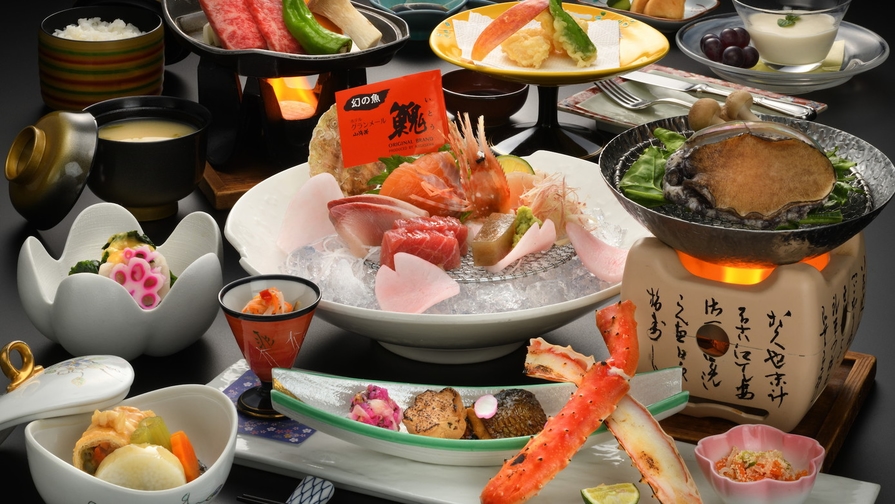 当館名物★活鮑の陶板焼や国産黒毛和牛ステーキ★料理堪能！贅沢な和会席プラン〜オールインクルーシブ〜